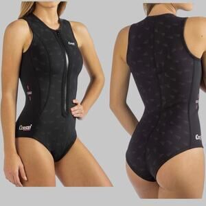 NEW Womens 2MM Black Zip Up Short Wetsuit Neoprene Paddleboard Snorkeling S/2